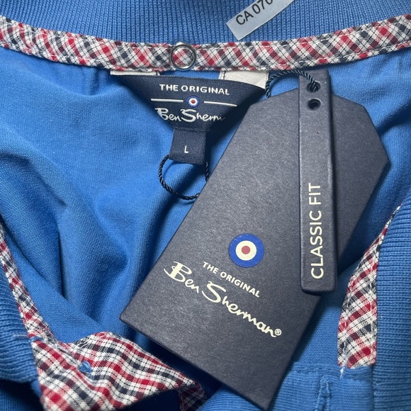 Ben Sherman blue golf shirt with burgundy piping
sz L - Picture 5 of 10